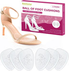 3-Pair Ball-of-Foot Cushions for High Heels Sandals Women - Bukihome Soft Gel Metatarsal Pads for Forefoot Pain Relief, Invisible Shoe Inserts Non-Slip Prevent Foot Sliding Forward (Clear)
