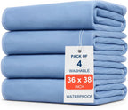 4 Pack 36" x 38" Large Absorbency Incontinence Bed Pads - Quick Drying Washable and Reusable Underpads for Kids, Adults, Elderly Dogs and Pets, Pee Mattress Protective Pad for Bed, Couch, Sofa, Floor