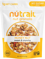 NuTrail Nut Granola Cereal, Honey Nut, No Sugar Added, Keto, Low Carb, Gluten Free, Grain Free, Healthy Breakfast 8 oz. 1 Count