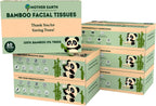 MOTHER EARTH Bamboo Facial Tissue Paper - 4 Ply Tissue Flat Box, Lint-Free, Hypoallergenic, Septic-Safe, Unscented, 60 Sheets per Box, 6 Pack, Total 360 Tissues