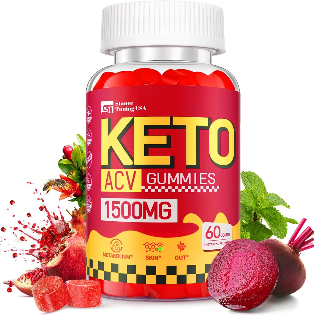 Keto ACV Gummies for Weight Loss - Delicious 1500MG Apple Cider Vinegar with Mother, Probiotics, Vitamins B6 & B12 - Sugar Free, Vegan & Non-GMO - Supports Gut Health, Metabolism & Fat Burn for Women
