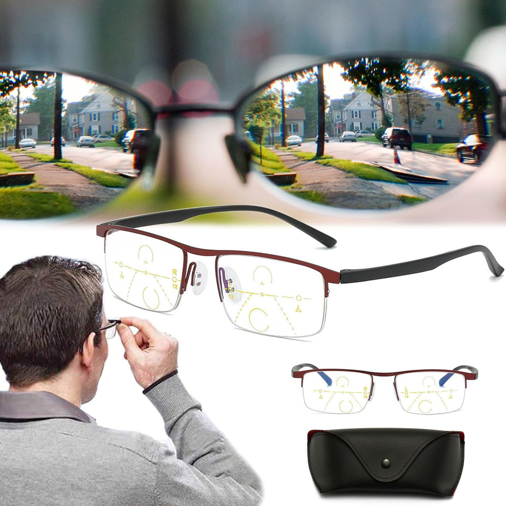Glasses Far And Near, High Hardness Antiblue Progressive Far And Near Dual Use Glasses For Seniors