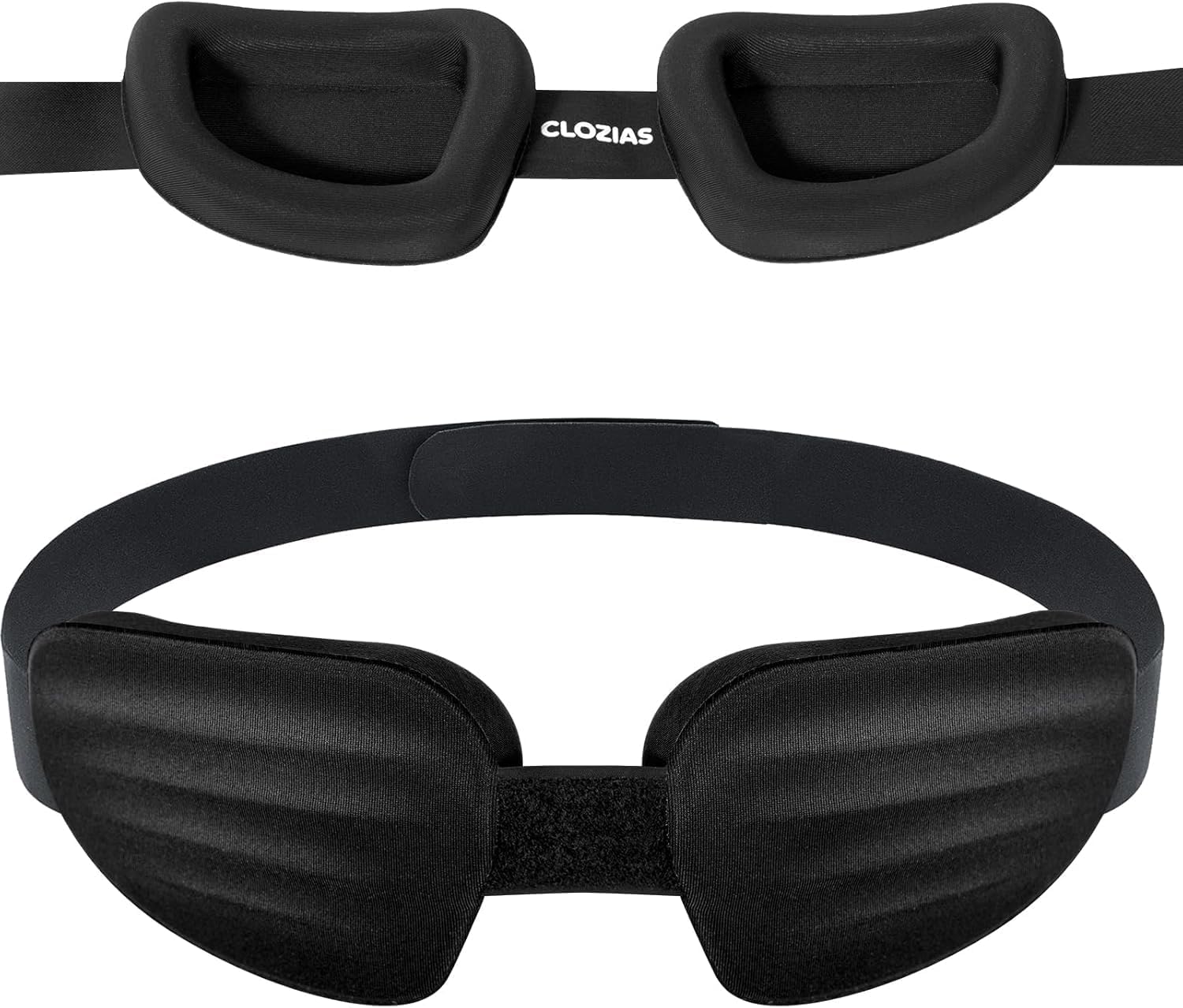CLOZIA Sleep Mask for Men Women, Adjustable Sleeping Eye Mask, 100% Blocking Eye Masks for Sleep, Soft Comfortable for Travel & Shift Work,Black