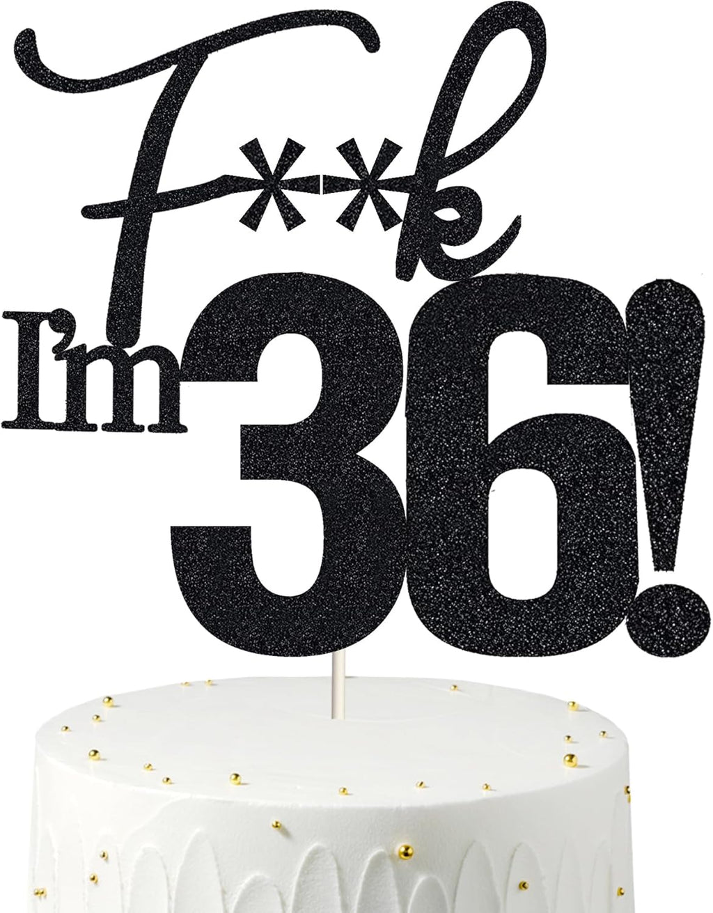 36 Cake Toppers, 36 Birthday Cake Toppers-Black Glitter, Funny 36th Cake Topper for Men,36 Cake Topper For Women, 36th birthday decorations,36th Birthday Cake Topper Thirty six