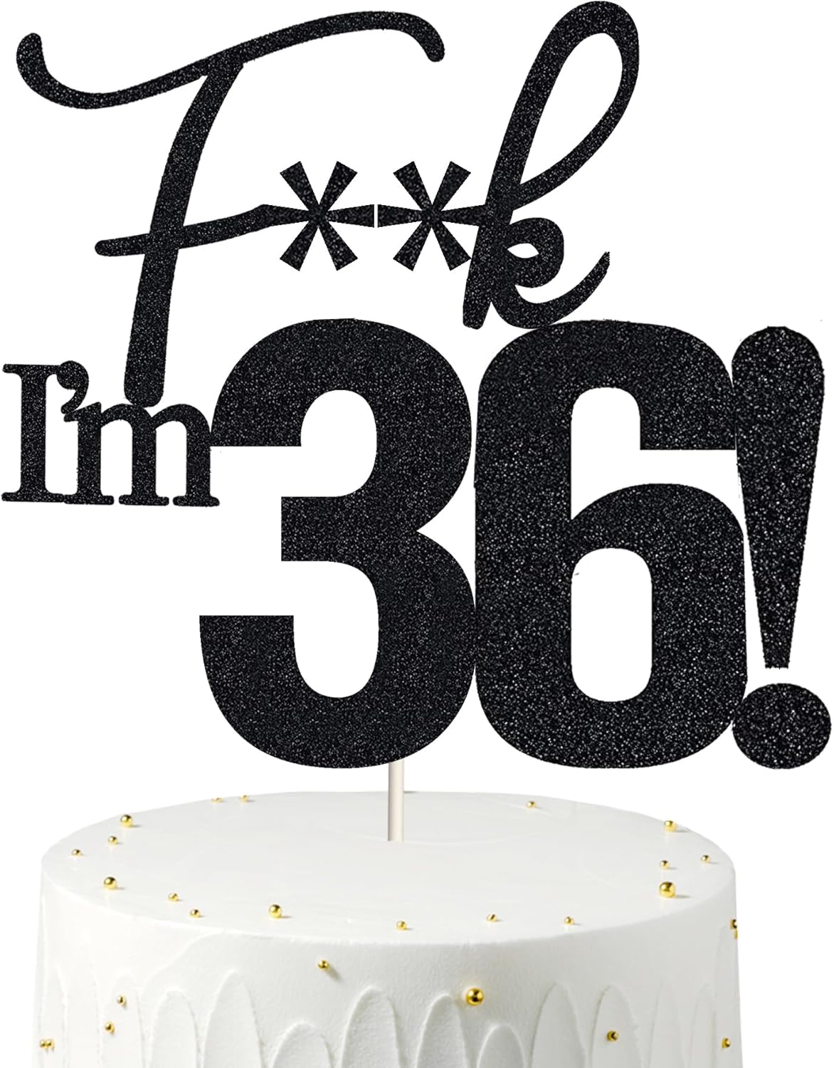 36 Cake Toppers, 36 Birthday Cake Toppers-Black Glitter, Funny 36th Cake Topper for Men,36 Cake Topper For Women, 36th birthday decorations,36th Birthday Cake Topper Thirty six