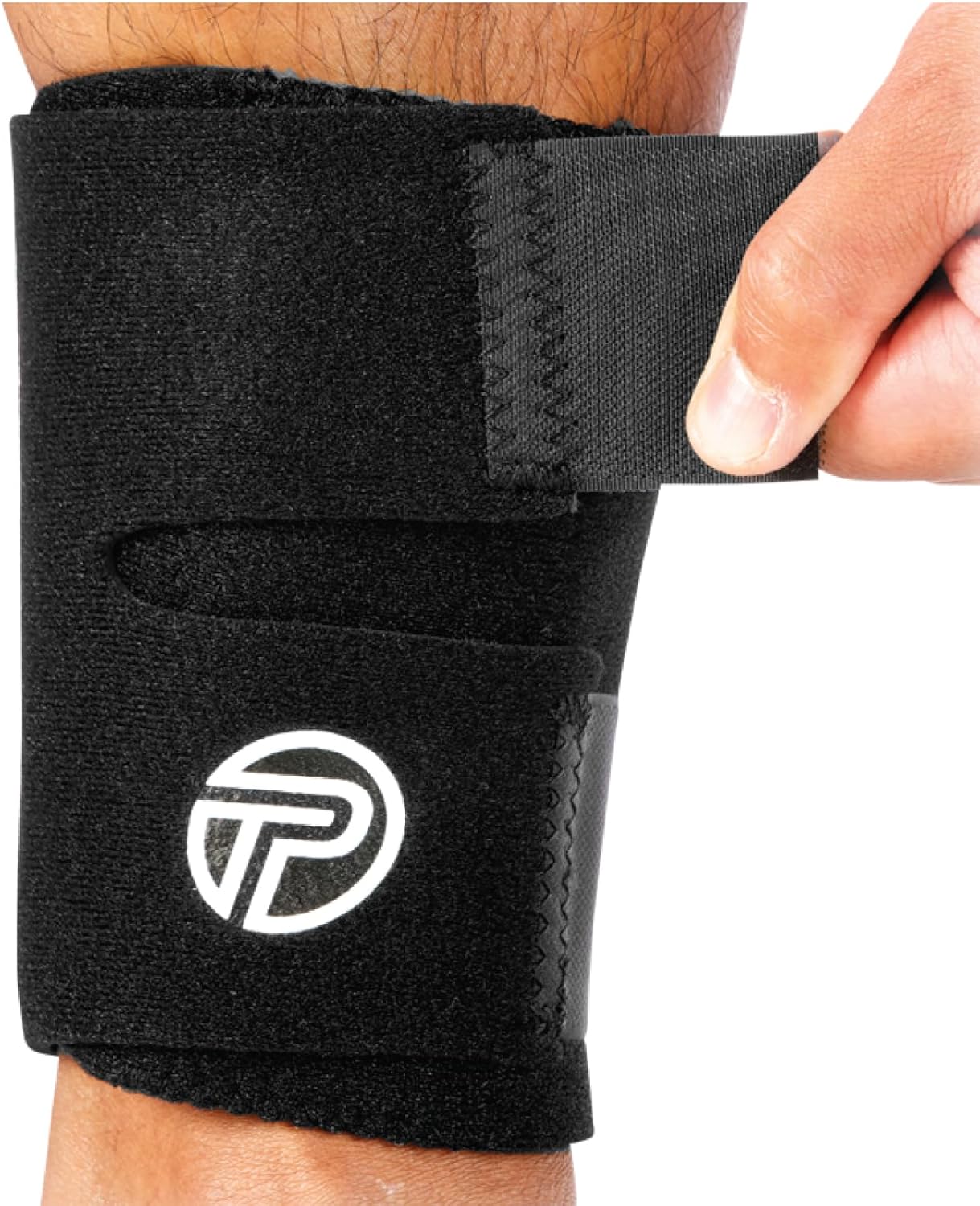 Pro-Tec Athletics Shin Splints Compression Wrap, Shin Splints Discomfort Relief, Shin Splint Compression, Adjustable, Men and Women, Calf Muscle Support, Leg Compression Support, Black, Men & Women