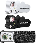 JARLINK 3 Pack Jewelers Loupe, 30X 60X 90X Illuminated Jewelers Eye Magnifier and Magnifying Glass Loop with UV Black Light and Bright LED Light for Gems, Jewelry, Diamond, Coins, Stamps