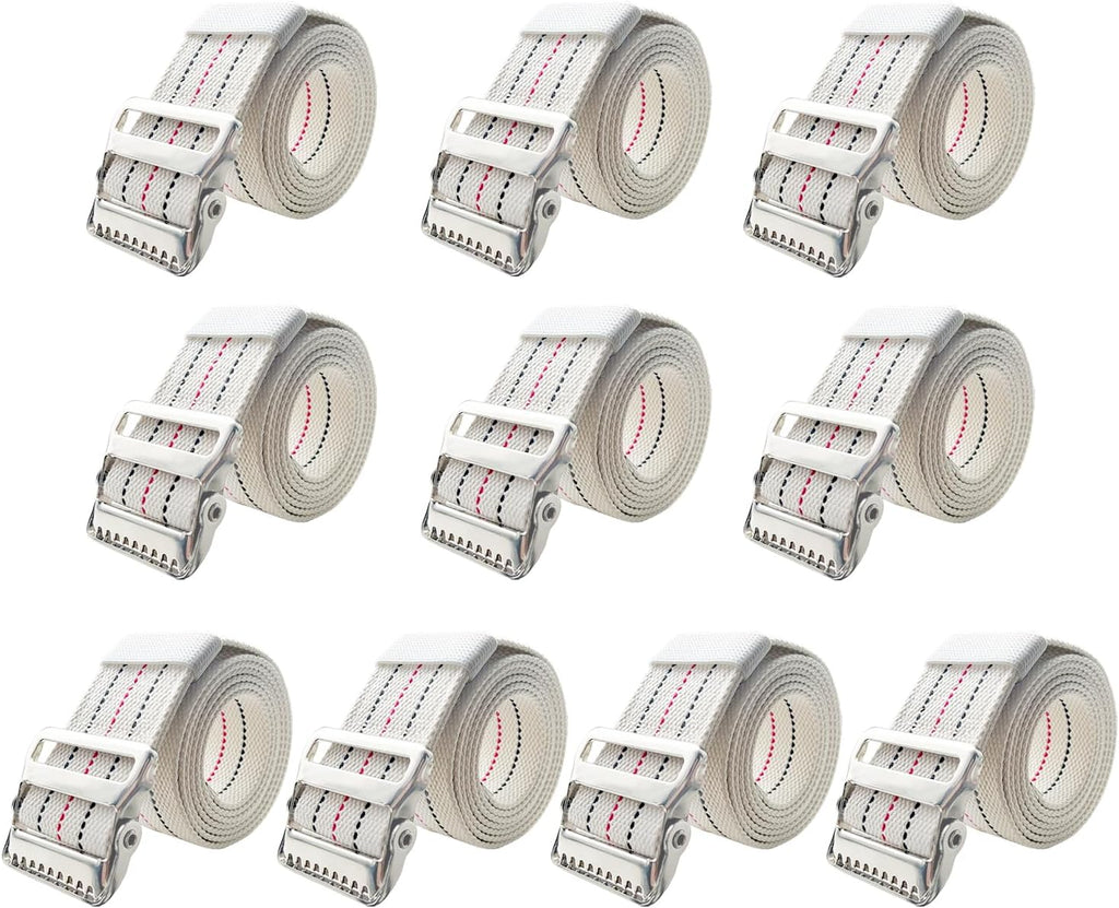 10 Packs Transfer and Gait Belts with Metal Buckle and Belt Loop Holder - Standing and Transfer Walking Assist Aid for Seniors, Elderly Patients, Caregiver, Nursing, Therapist, 60 inch