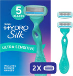 Schick Hydro Silk Sensitive Women's Razor | 5-Blade Razors for Women Sensitive Skin | Womens Razors Sensitive Skin | 1 Handle & 2 Razor Blade Refills