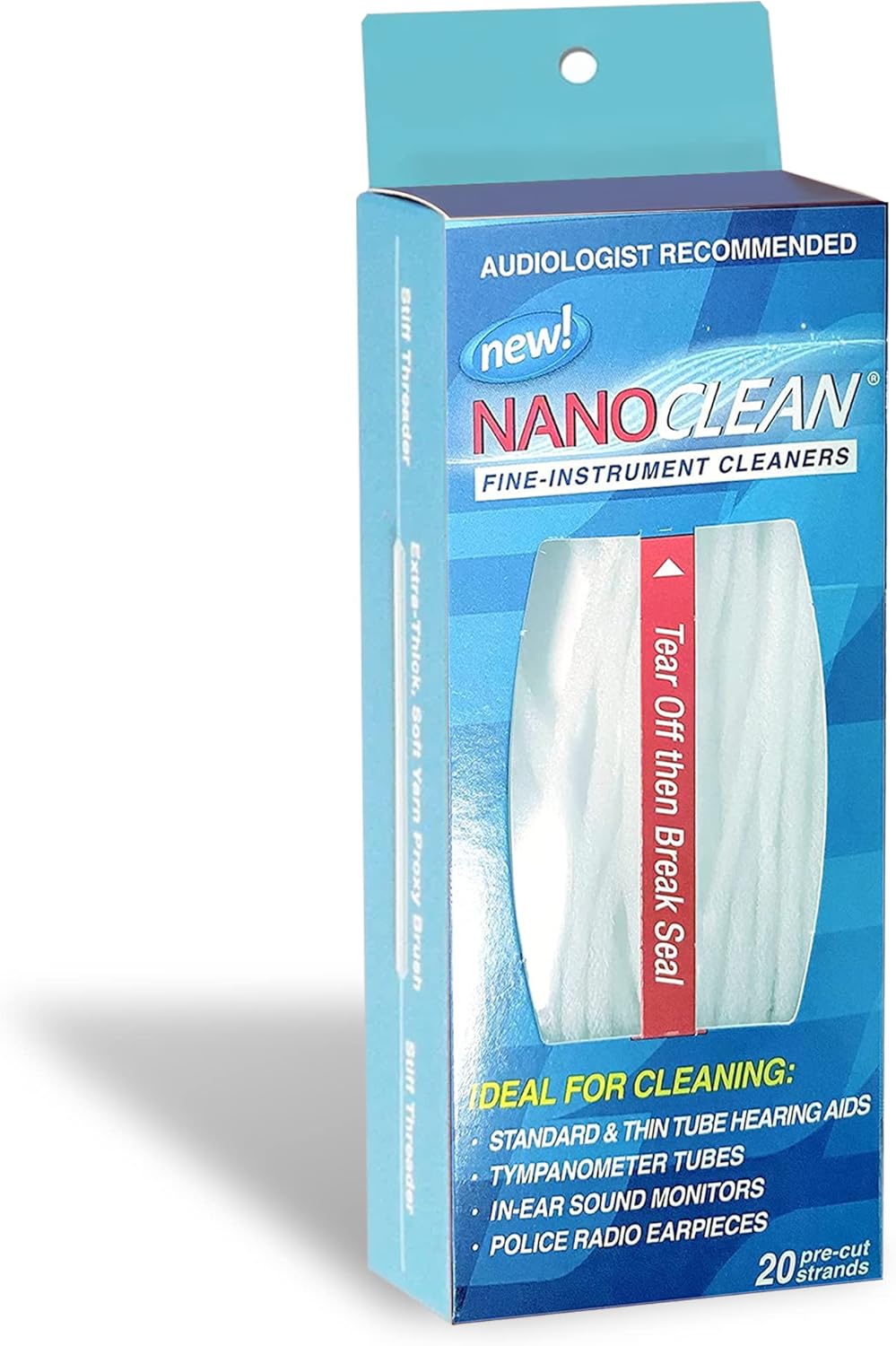 All-in-1 Hearing Aid Cleaning Kit - 1 Pack of 20 Ready-to-Use Strands - Gentle & Effective Hearing Aid Cleaning Brush Thread-Fine Instrument Cleaners, Earbud Cleaner, Hearing Aid Accessories