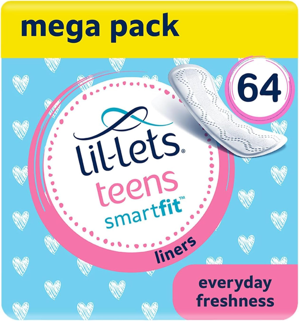 Lil-Lets Teens Liners - 64 Count Pantyliners for Girls - Thin, Absorbent Liners - Soft & Breathable, Fragrance Free for First Periods - Light Days