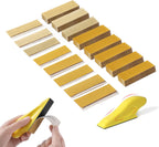 80 PCS Sandpaper, Grit 80 120 180 240 320 400 600 800 Detail Sander Paper, 3.5”x 1 Micro Sandpaper kit Hand Sanding Block with Hook and Loop Sanding Strips for Narrow Spaces Polishing