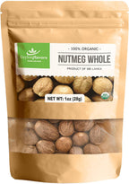 Whole Nutmeg from Ceylon, Authentic, Handpicked from Organic Farms, Natural Super food enriched with aroma & flavors for cooking 2 oz | (56 g)