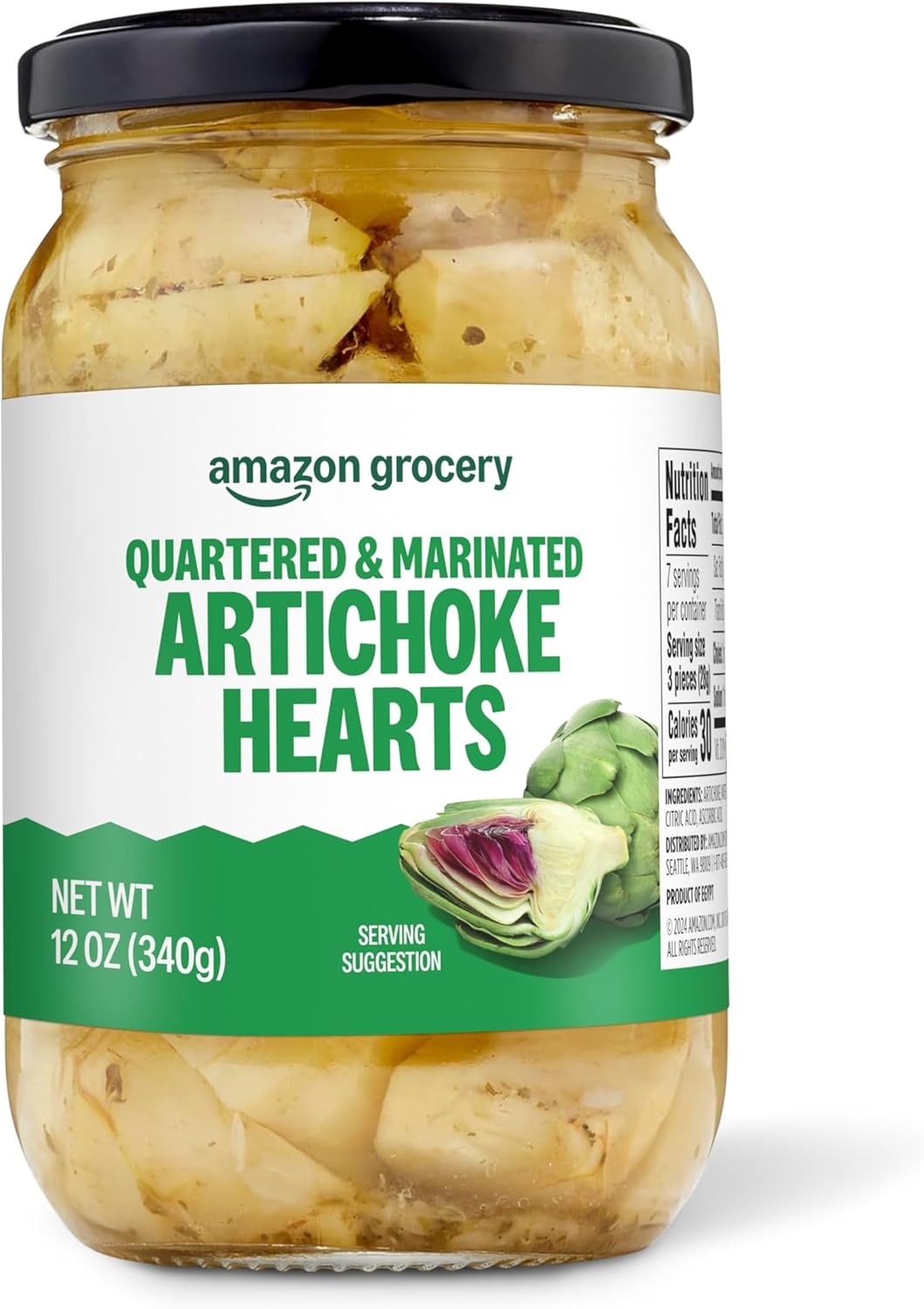 Amazon Grocery, Quartered & Marinated Artichoke Hearts, 12 Oz