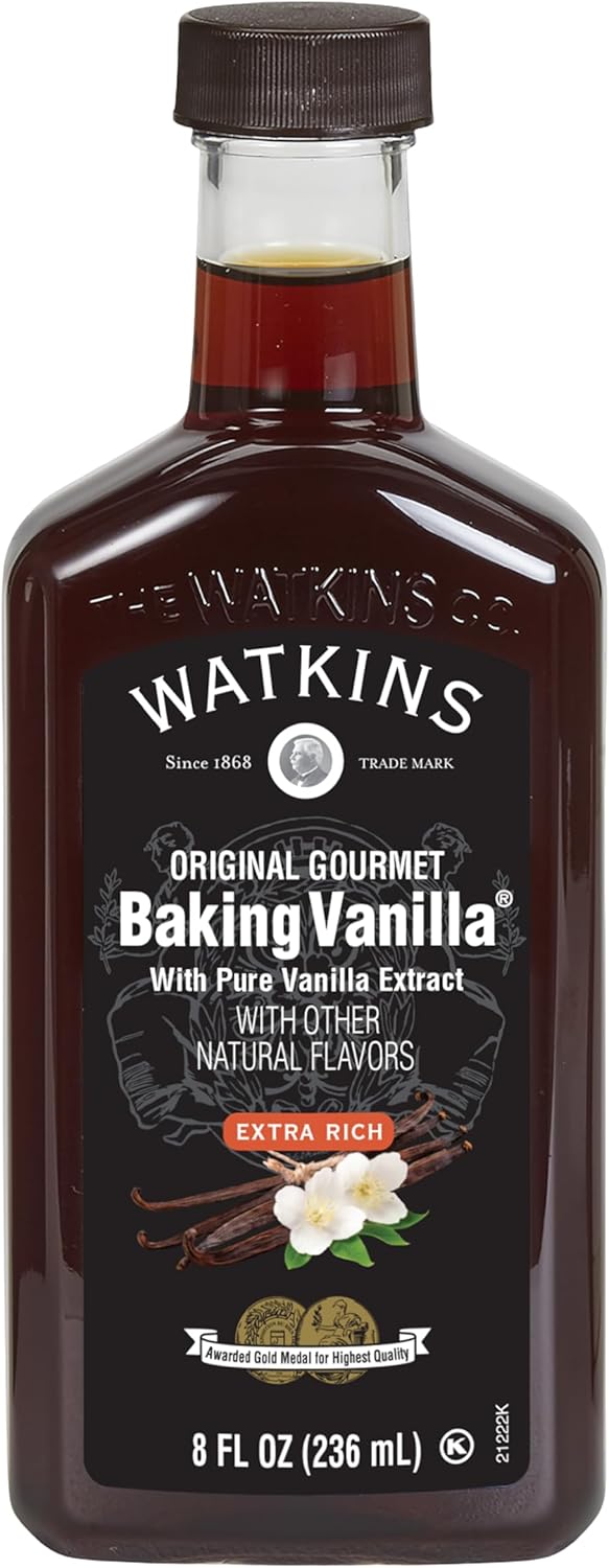 Watkins All Natural Original Gourmet Baking Vanilla with Pure Extract, 8 fl. oz. Bottle, 1-Pack