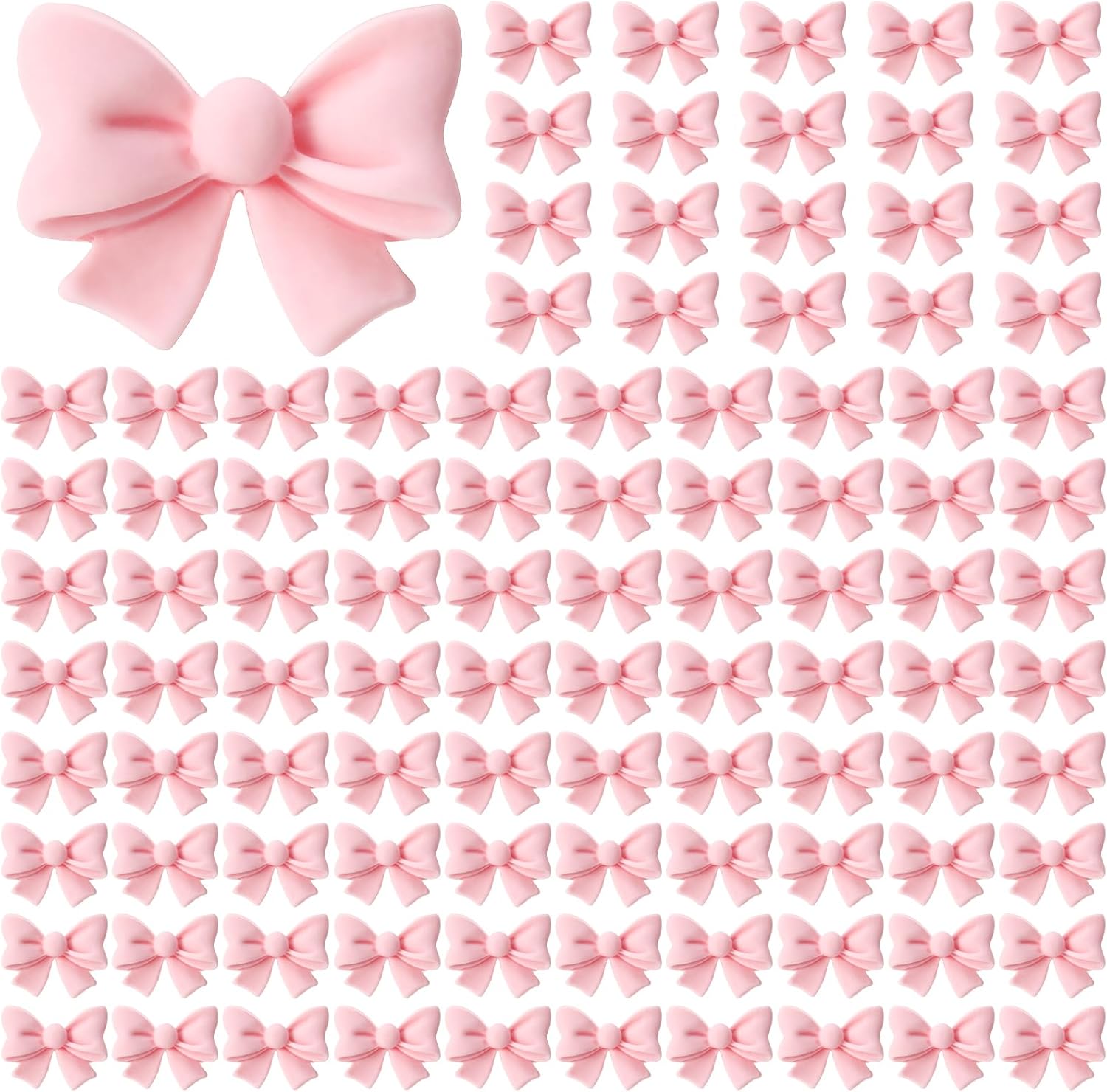 100 Pcs Pink Bowknot Cupcake Toppers Glitter Pink Bow Cake Picks Bridal Engagement Wedding Princess Cupcake Toppers for Birthday Party