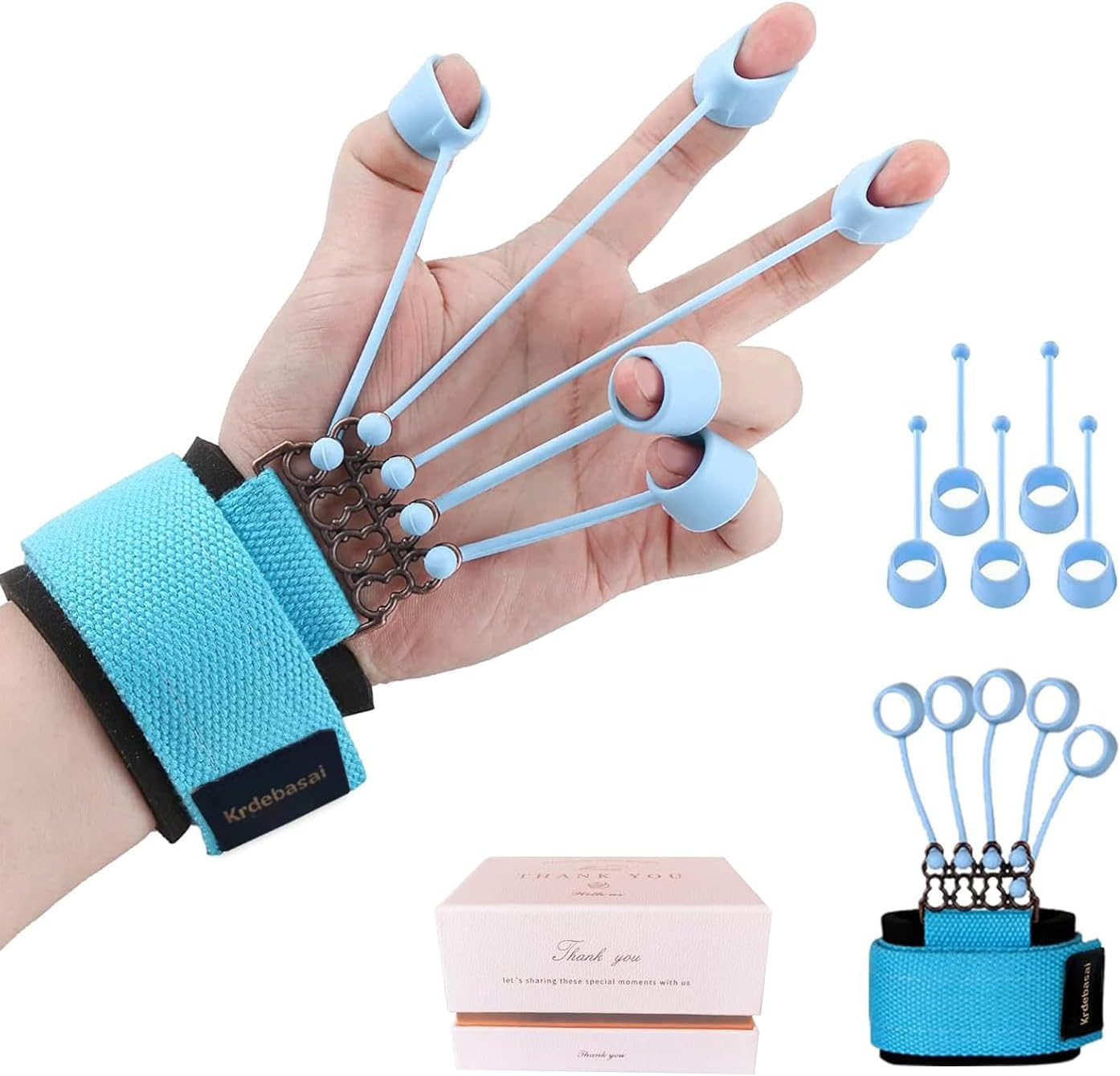 Finger Strengthener Hand Grip Strength Trainer Finger Extension Stretcher Exerciser Hand Rehab Work Out Relieve Pain Arthritis and Grip Training Krdebasai 40LB