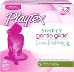 Playtex Gentle Glide Tampons with Unscented Super Absorbency, 36 Count