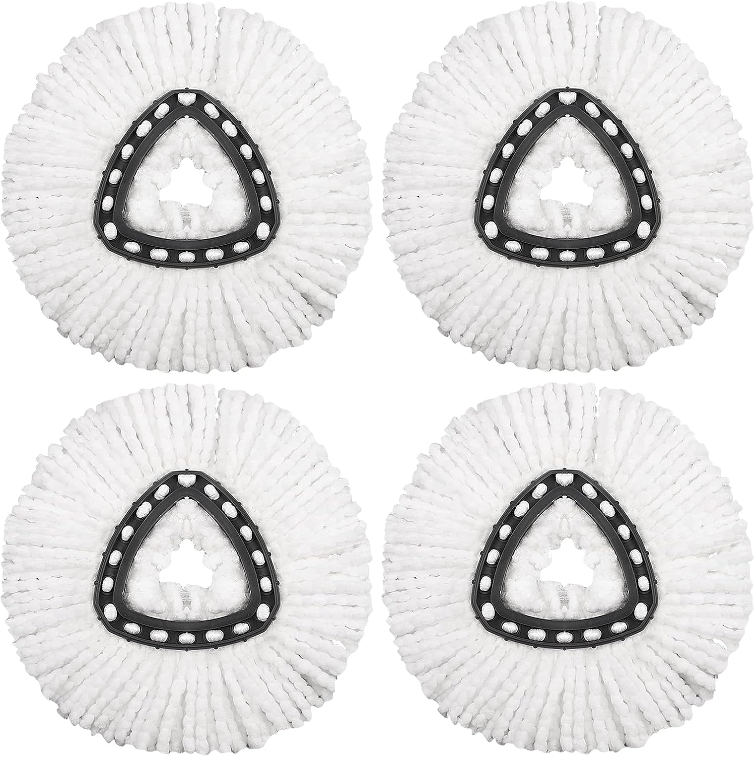 4 Pack Mop Replacement Heads Compatible with O Ceda Mop Replace Head EasyWrin Spin Mop Heads Replacements, Microfiber Mop Refills, Easy Cleaning Mop Head Replacement - 4 Pack White(1-Tank System)