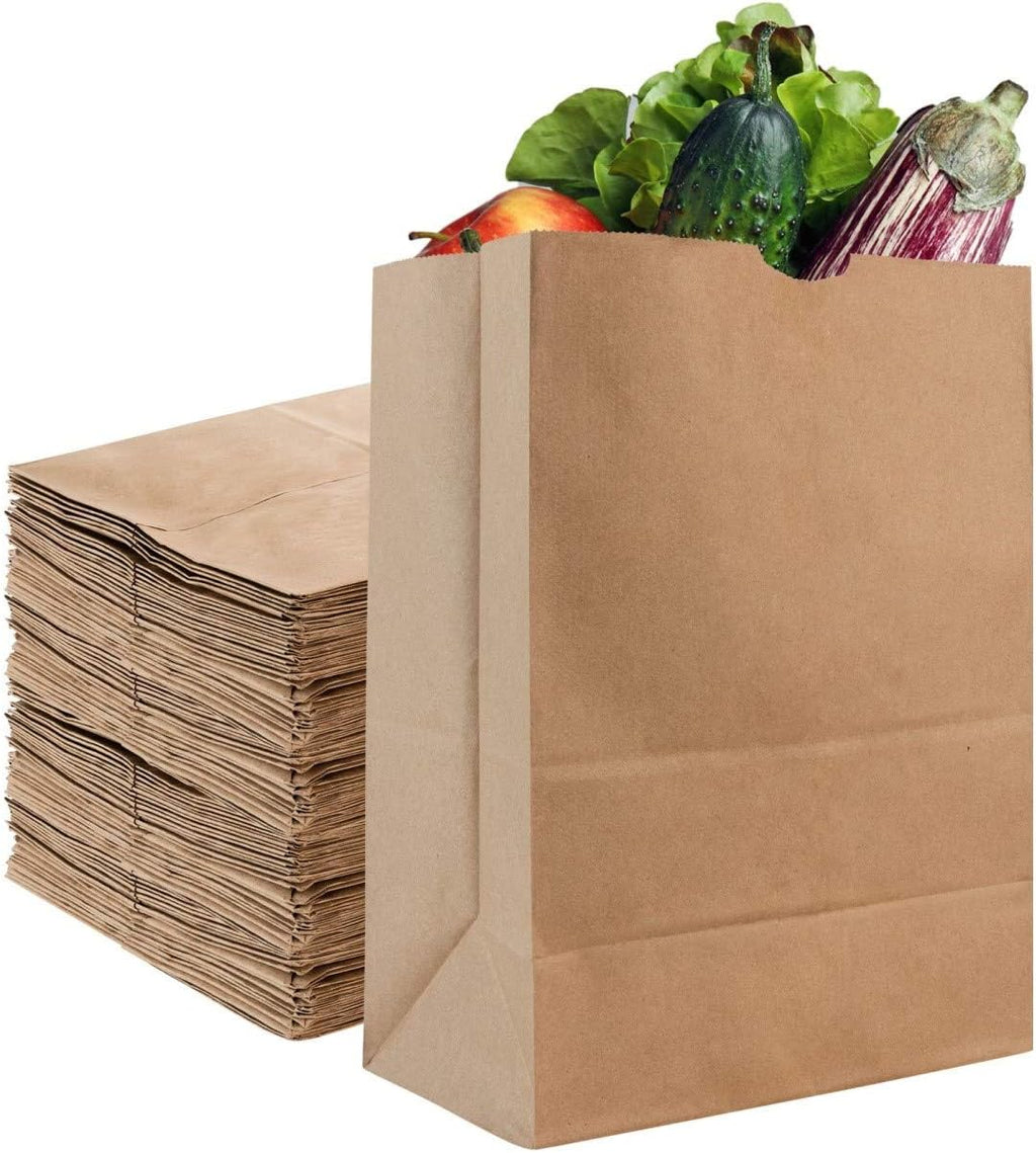 Stock Your Home 52 lb Kraft Brown Paper Bags (50 Count) – Bulk Large Grocery Bags for Shopping
