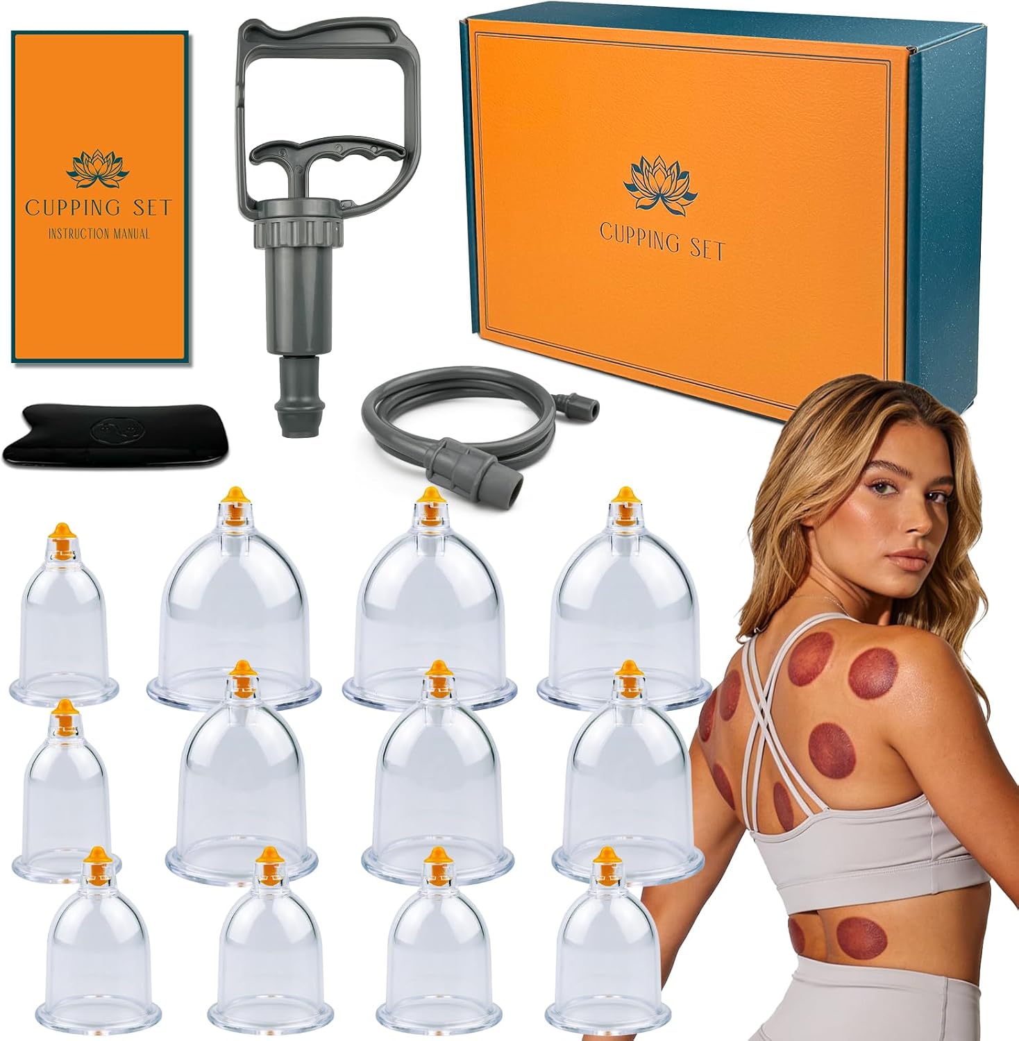 12 Cups Cupping Set - Cupping Kit for Massage Therapy at Home Massage Cups for Whole Body