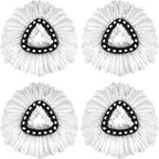 Qulable 4 Pack EasyWring Spin Mop Refill Replacement Heads - Microfiber, Compatible with Triangle Spin Mop, Multi-Surface Cleaning