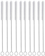 Straw Brush Cleaner (10 Pack), Flexible Nylon Pipe Tube Cleaning Brushes with 0.4" Bristles, Rust-Proof Stainless Steel Reusable Straw Washers for Standard Tumblers, Bottles & Teapot Spouts 8.2 Inch