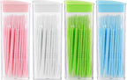 200Pcs Double Head 50pcs/Box Plastic Toothpick Double-Head Dental Toothpicks Dental Floss Interdental Toothpick Brush Teeth Stick