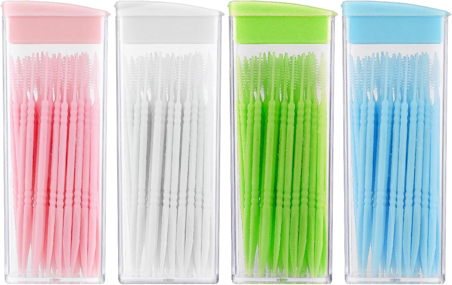 WLLHYF 200Pcs Double Head 50pcs/Box Plastic Toothpick Double-Head Dental Toothpicks Dental Floss Interdental Toothpick Brush Teeth Stick