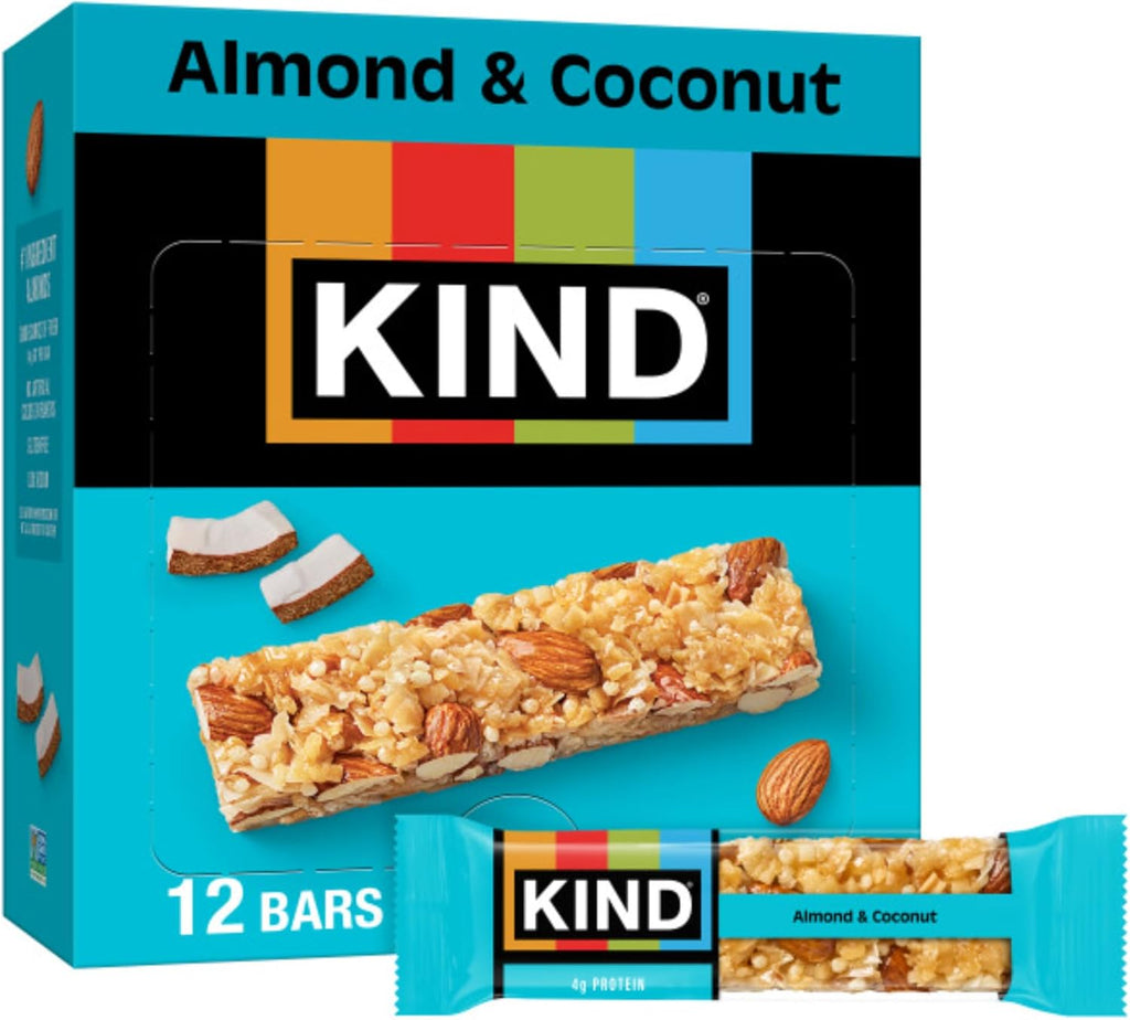 KIND Healthy Snacks Bars, Almond & Coconut, Gluten Free, Low Sodium Snacks, 4g Protein, 12 Count