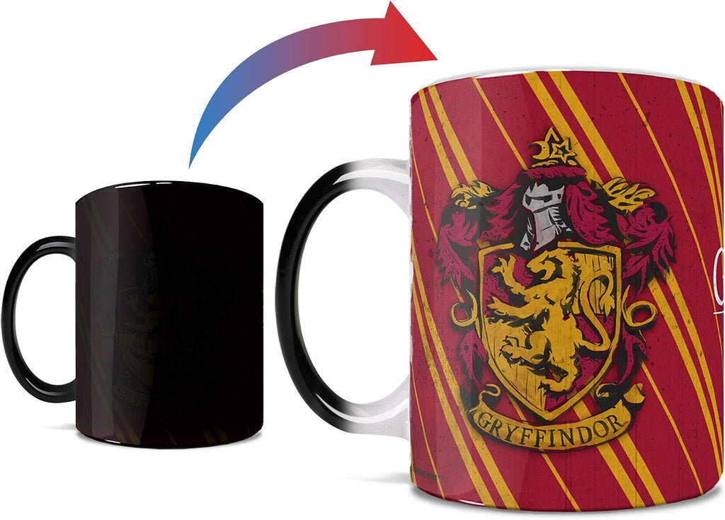 Morphing Mugs Harry Potter – Gryffindor - Hogwarts House Crest - One 11 oz Color Changing Heat Sensitive Ceramic Mug – Image Revealed When HOT Liquid Is Added! MMUG593