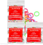 Neon non-Latex 3 Packs 300 counts 1/4inch Light Intraoral Elastic Bands Orthodontic Elastics Dental Rubber Bands Made in US (Light [2.5oz], 1/4inch, 6.4mm)