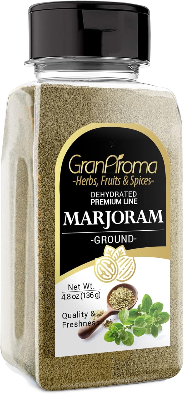 GranAroma 4.8 oz Ground Marjoram, French & Italian Cuisine, Savory Seasoning