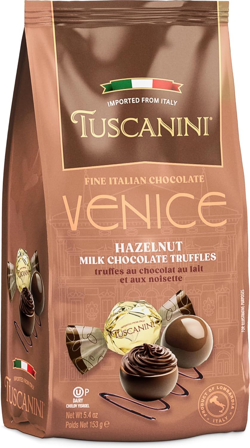 Tuscanini Fine Italian Hazelnut Milk Chocolate Truffles, Venice, 5.4oz | Gourmet Italian | Premium Gift | Perfect for Holidays & Celebrations
