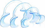 Niveus Dental Cheek Retractor Mouth Opener for Teeth Whitening C-Shape Autoclavable, Clear Blue (Large,Small,Medium Pack of 3)