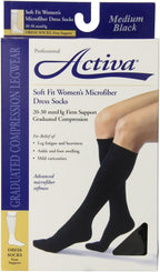 Activa Soft Fit 20-30 mmHg Knee High Socks, Black, Medium