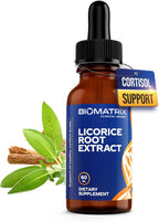 BioMatrix Licorice Root Extract Liquid Drops with Glycyrrhizin (0.87 per Drop), Cortisol Supplement, Licorice Root Tincture, Higher Potency Per Drop, 2-4 Month Supply 1,200 Drops 2 fl oz