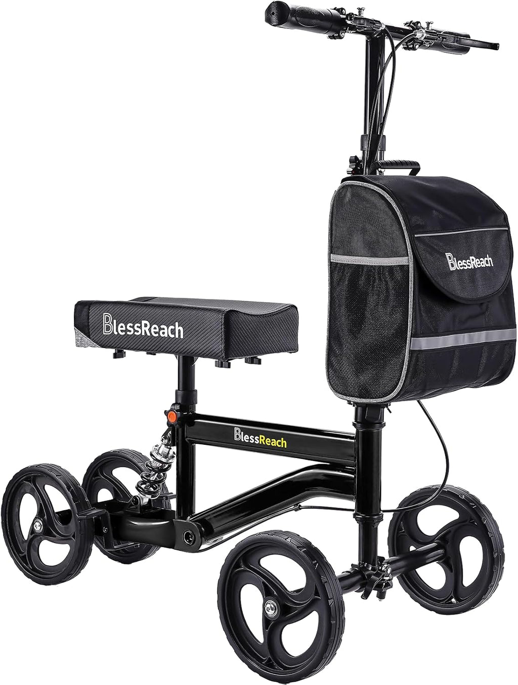 BlessReach Economy Knee Scooter, Steerable Knee Walker, Foldable Knee Scooters for Foot Injuries Adult Best Crutches Alternative，Knee Scooter for Adults Black