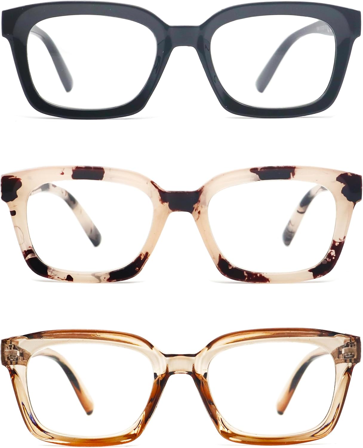 Oprah Style Reading Glasses for men women Square Blue Light Blocking Computer Reader