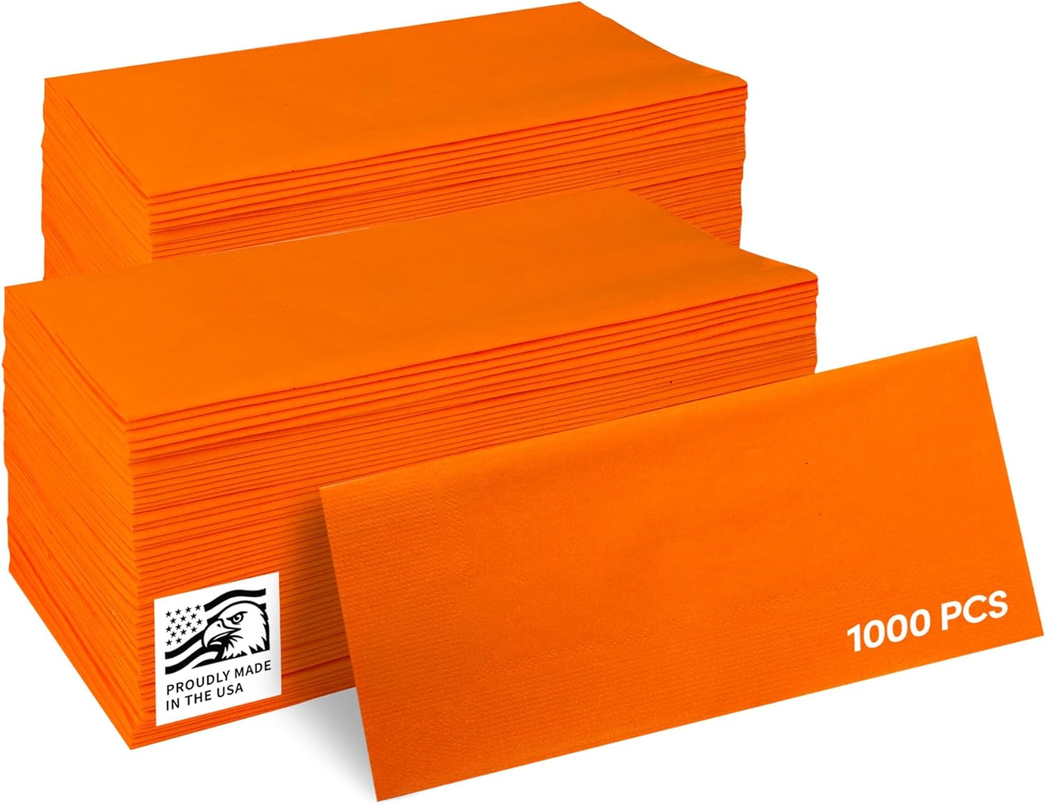 Sierra Touch 1,000 Count 2-Ply Dinner Napkins, 15” x 17” Paper Napkins, 10 Packs of 100 (Orange)