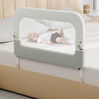 omzer Bed Guard Rail for Toddlers - 32inch Folding up & Adjustable Heights Baby Bed Safety Rails - Portable Toddler Bed Barrier Railing Guard for Kids Twin, Bunk, Queen, Full Size Bed