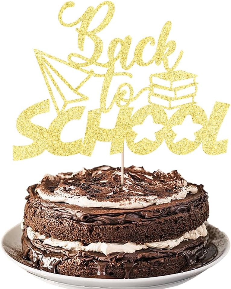 Back to School Cake Topper -Welcome School First Day Party Decorations Supplies for Boys Girls -Photo Props