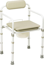 Homecraft Uni-Frame Folding Commode, Portable Toilet, Toilet Bowl & Pan for Elderly, Handicapped, and Disabled Users, Metal Toilet for Bedside Bathroom Use, Folding Toilet, Bedside Commode for Safety