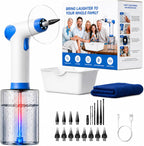 Ear Wax Removal, Electric Ear Wax Removal Kit with Digital Temperature Display, Ear Cleaner with 4 Pressure Modes, with 12 TipsSet and Towel, Earwax Removal Kit of Adults Kids, Ncludes Basin