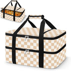 Coobiiya Insulated Casserole Carrier,Lasagna Lugger Tote Keeps Food Hot or Cold,Thermal Lunch Bag Warmer & Cooler Carrier Bag,Portable Tote Bag Fits 9" x 13" Baking Dish for Picnic and Cookout