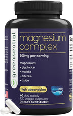Magnesium Complex 500mg with Aquamin® | Superior Absorption 5-in-1 Formula (Glycinate, Malate, Citrate) | Advanced Sleep, Heart & Leg Cramp Support | 120 Capsules