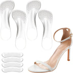 4 Pairs Gel High Heel Insoles and Heel Pads Self-Adhesive Sandal Inserts Insoles Anti Slip Clear Comfortable Shoe Support Arch Support for Women Sandals Flats Pumps Boots Pumps Dress Shoes Snea