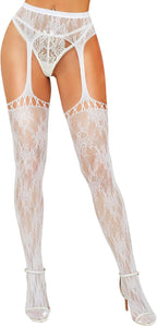 RSLOVE Fishnet Stockings for Women - Sexy Thigh High Lace Garter Belt Suspender Pantyhose for Party, Halloween