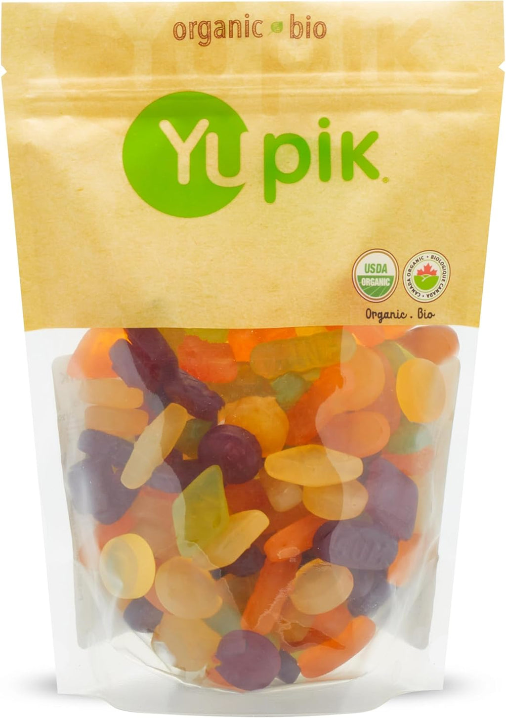 Yupik Organic Veggie Wine Gums, Gelatin-Free, 1.1 lb (17.6 oz), Gluten-Free, Vegan, Non-GMO, Natural Colors & Flavors, Made from Fruit Juice, Sweet Candy, Delicious Snack, Ideal for Gifting, Holidays