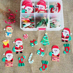 YOcity 58Pcs Edible Christmas Cake Decorations– Wafer Paper Christmas Cupcake Toppers Cartoon figurine ornaments Set,Santa,Reindeer,Snowman Cake Decoration and Xmas Party Miniature Supplies